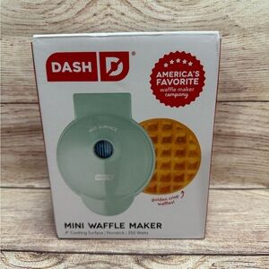 Dash Mini Waffle Maker Teal 4in Non Stick 350W New